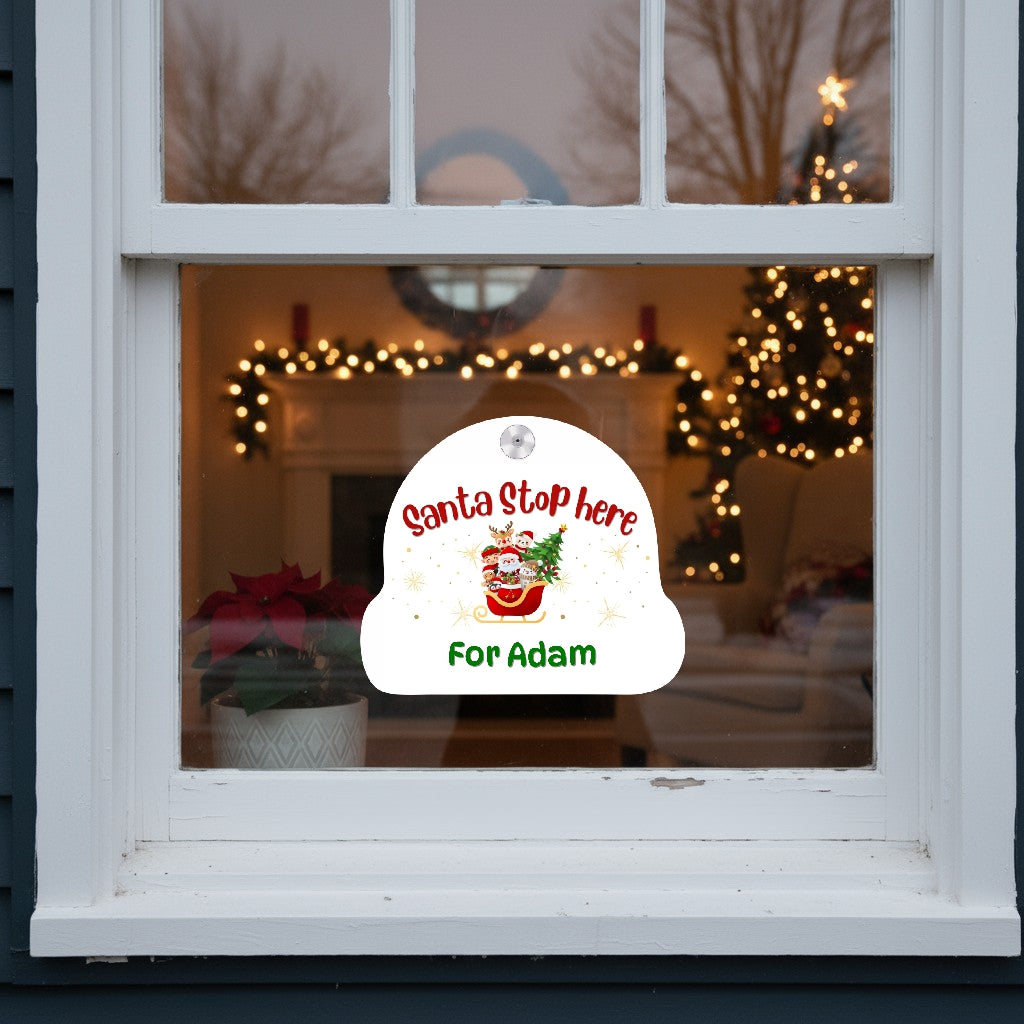 Santa Stop Here Sign Personalised